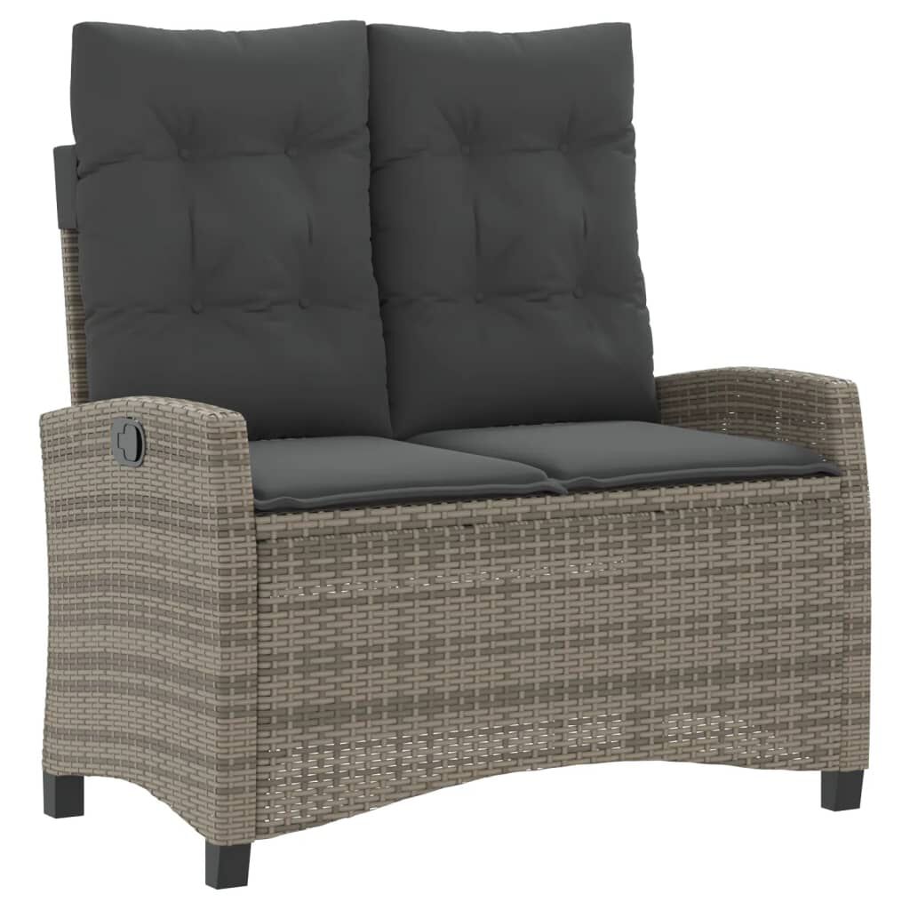 vidaXL 4 Piece Garden Dining Set with Cushions Grey Poly Rattan