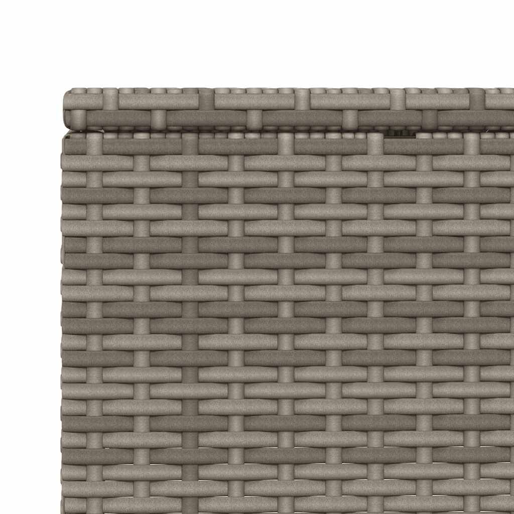 vidaXL Sunbed with Floating Cushion Grey Poly Rattan