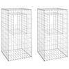 vidaXL Gabion Basket Posts 2 pcs 50x50x100 cm Iron