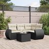 vidaXL 5 Piece Garden Sofa Set with Cushions Black Poly Rattan