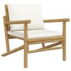 vidaXL 4 Piece Garden Lounge Set with Cream White Cushions Bamboo