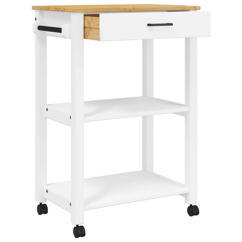 vidaXL Kitchen Trolley MONZA 60x40x90 cm Solid Wood Pine