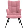 vidaXL Relaxing Chair with a Stool Pink Velvet