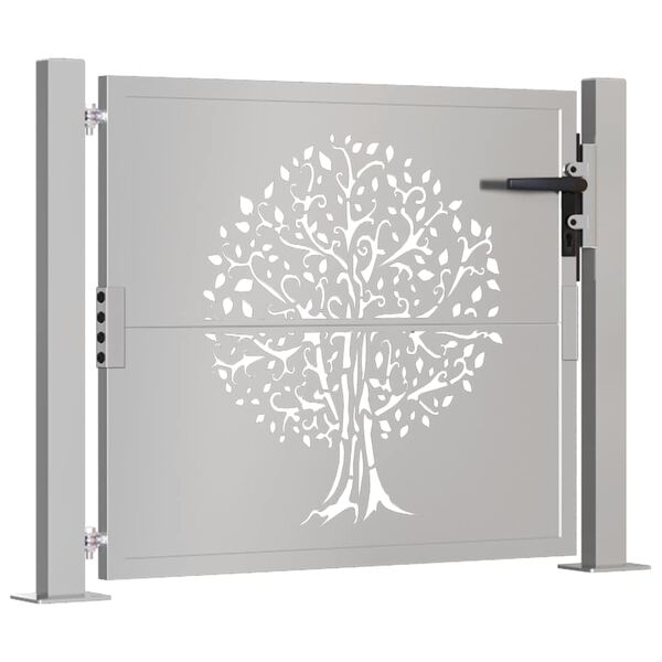 vidaXL Garden Gate 100x100 cm Corten Steel Tree Design