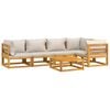 vidaXL 6 Piece Garden Lounge Set with Light Grey Cushions Solid Wood