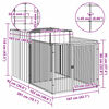 vidaXL Dog House with Run Light Grey 110x201x110 cm Galvanised Steel