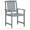 vidaXL Garden Chairs with Cushions 8 pcs Solid Acacia Wood Grey