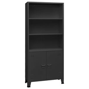 vidaXL Industrial Bookshelf Anthracite 80x32x180 cm Steel