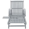 vidaXL Garden Sun Lounger with Cushion Solid Acacia Wood