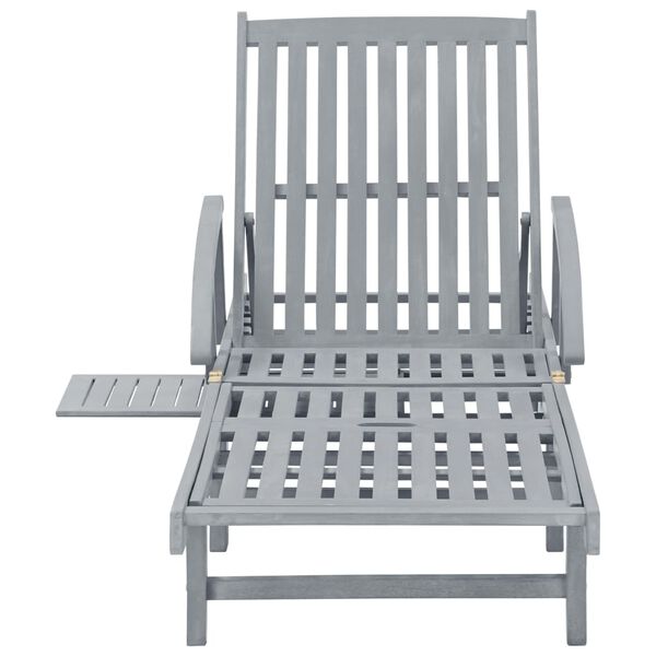 vidaXL Garden Sun Lounger with Cushion Solid Acacia Wood