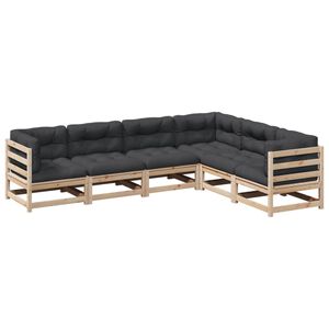 vidaXL 6 Piece Garden Sofa Set with Cushions Solid Wood Pine