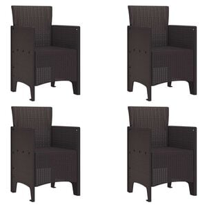 vidaXL Garden Chair 4 pcs Brown 53 x 49 x 85 cm Polypropylene