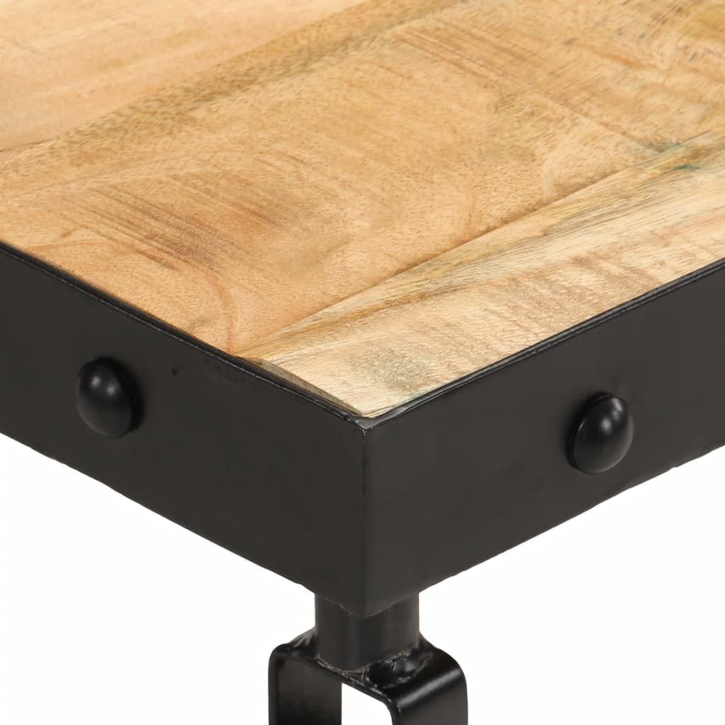 vidaXL Coffee Table with Wheels Solid Mango Wood 100x55x26 cm