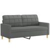 vidaXL 2-Seater Sofa with Throw Pillows Dark Grey 140 cm Fabric