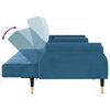 vidaXL Sofa Bed with Cushions Light Grey Velvet