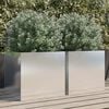 vidaXL Planters 2 pcs Silver 42x40x39 cm Stainless Steel