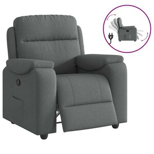 vidaXL Recliner Chair Dark Grey Fabric