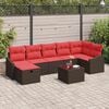 vidaXL Sofa Set with Cushion with Storage 8 pcs Brown Poly Rattan