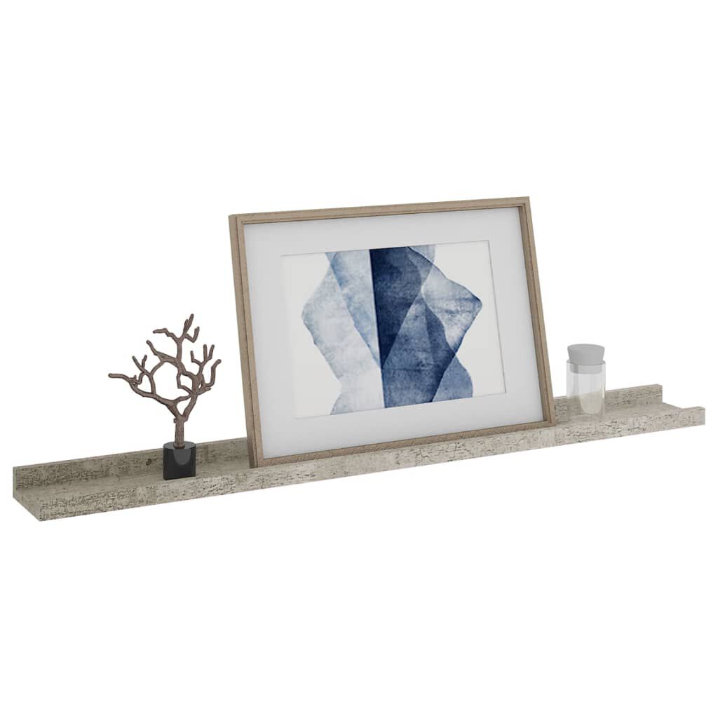 vidaXL Wall Shelves 2 pcs Concrete Grey 80x9x3 cm