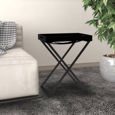 vidaXL Folding Table Black 48x34x61 cm MDF