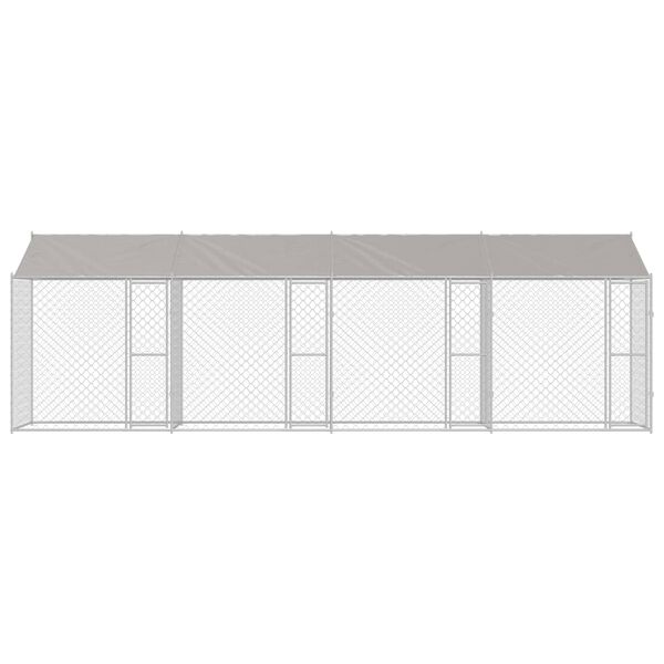 vidaXL Dog Cage with Roof Silver 800 x 200 x 256 cm Steel and PE