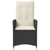 vidaXL Reclining Garden Chair with Cushions Black Poly Rattan