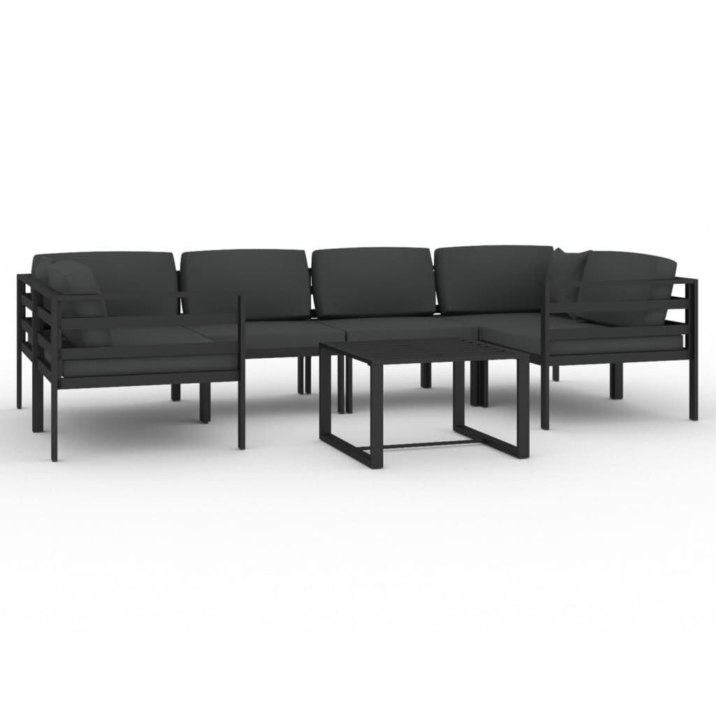 vidaXL 7 Piece Garden Lounge Set with Cushions Aluminium Anthracite
