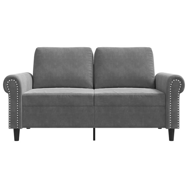 vidaXL 2-Seater Sofa Dark Grey 120 cm Velvet