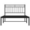 vidaXL Metal Bed Frame without Mattress with Headboard Black 100x200cm