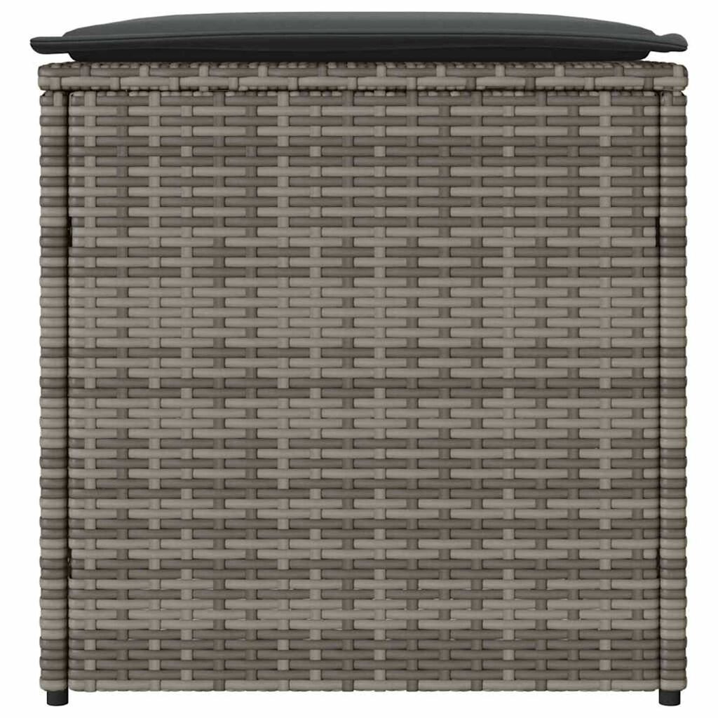 vidaXL Cushion Box with Storage Grey 50 x 50 x 50 cm Poly Rattan