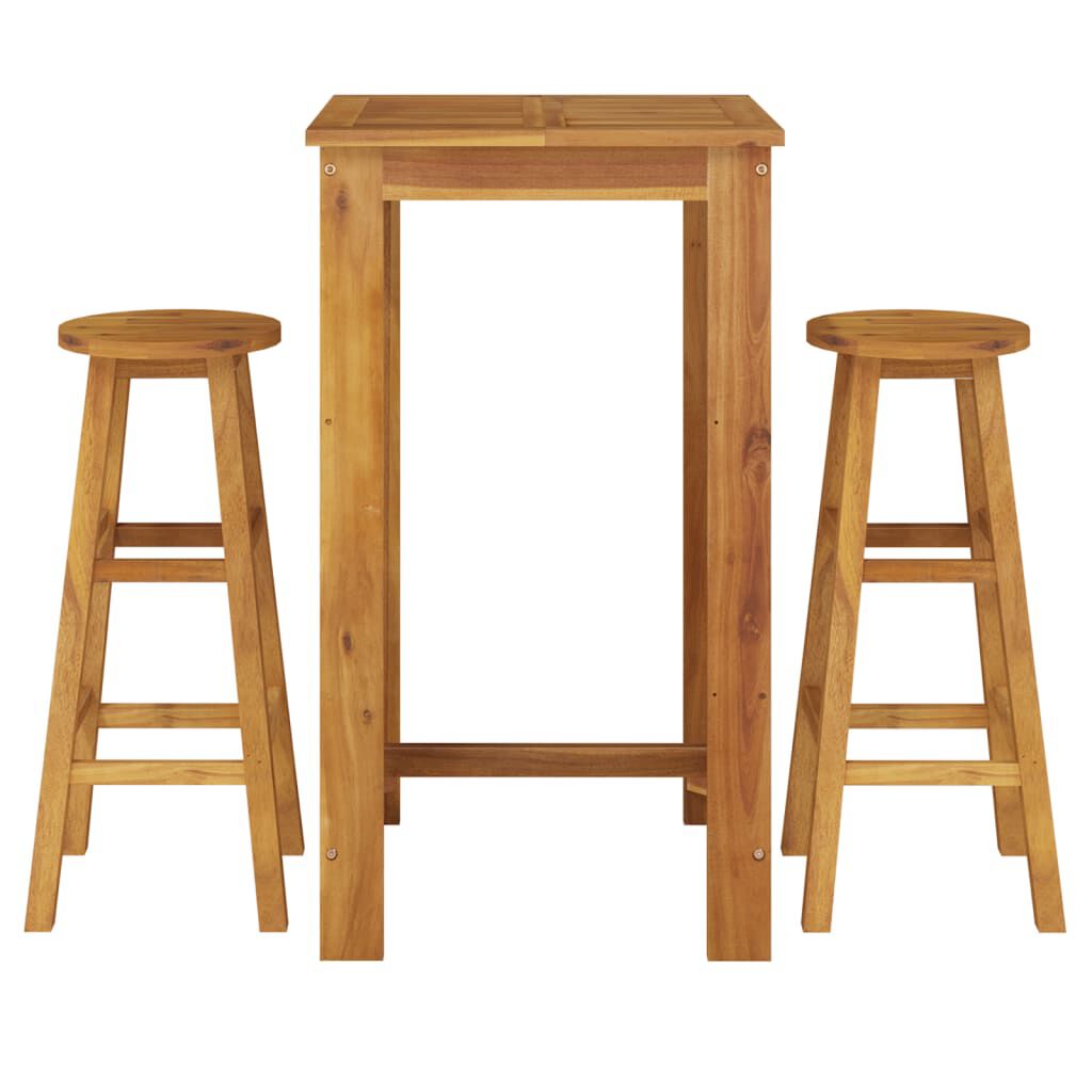 vidaXL 3 Piece Garden Bar Set Solid Wood Acacia