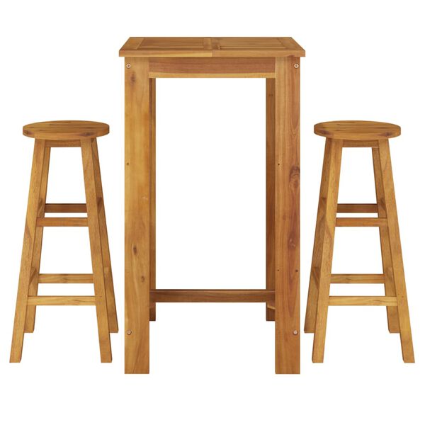 vidaXL 3 Piece Garden Bar Set Solid Wood Acacia