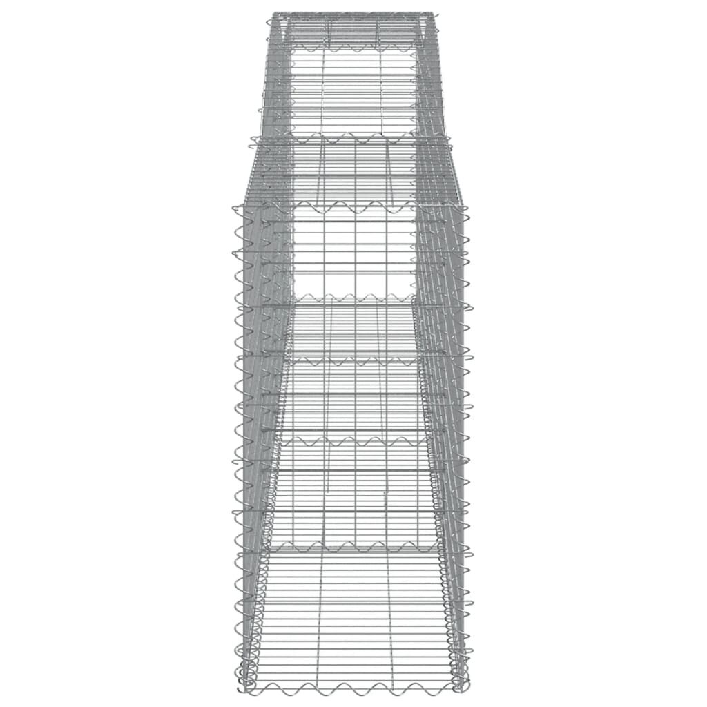 vidaXL Arched Gabion Basket 400x50x100/120 cm Galvanised Iron