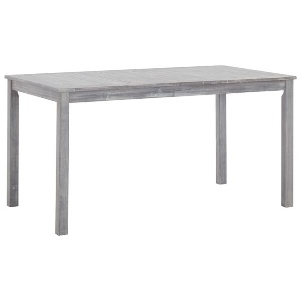vidaXL 7 Piece Outdoor Dining Set Grey Wash Solid Acacia Wood
