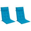 vidaXL Highback Chair Cushions 2 pcs Light Blue Oxford Fabric