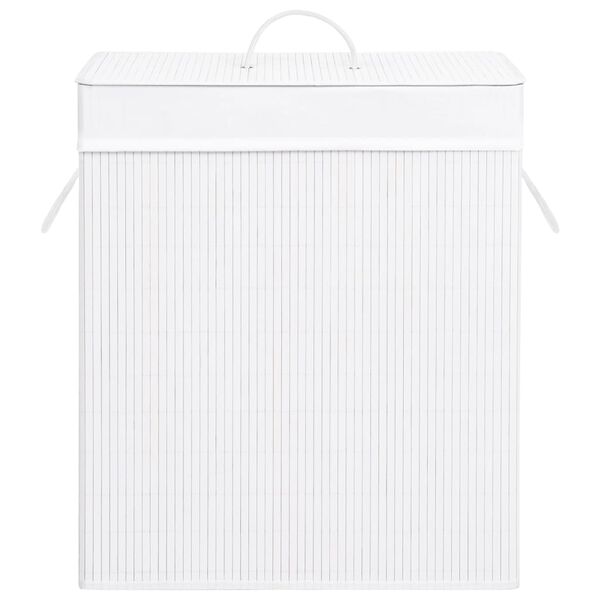 vidaXL Bamboo Laundry Basket White 100 L