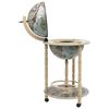 vidaXL Globe Bar Wine Stand Eucalyptus Wood Blue