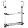 vidaXL Kitchen Shelf 50x25x(50-70) cm Aluminium
