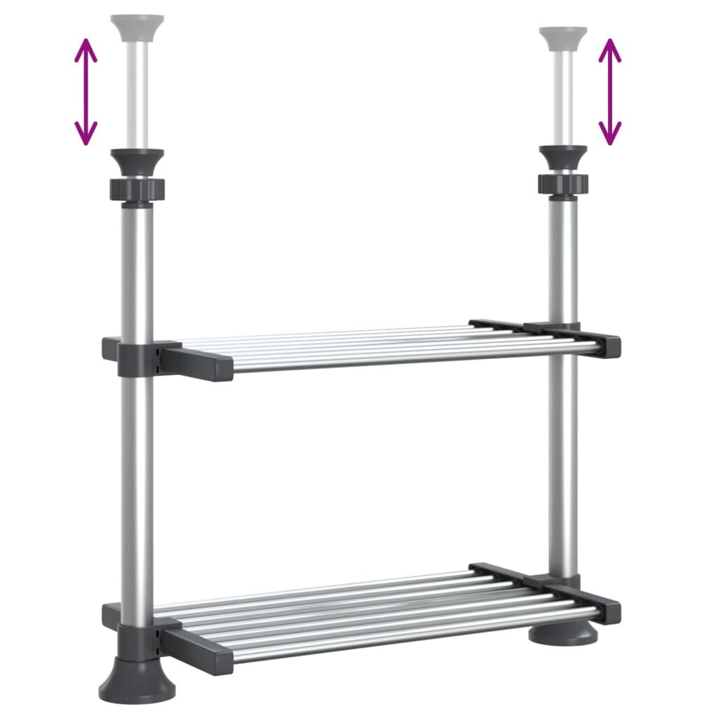 vidaXL Kitchen Shelf 50x25x(50-70) cm Aluminium