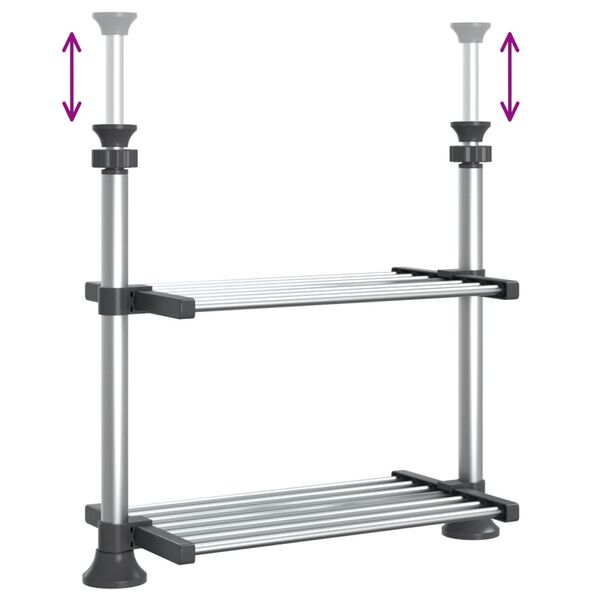 vidaXL Kitchen Shelf 50x25x(50-70) cm Aluminium
