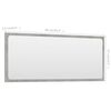 vidaXL Bathroom Mirror Concrete Grey 90x1.5x37 cm Engineered Wood