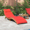 vidaXL Sun Lounger with Cushion Red Solid Wood Acacia
