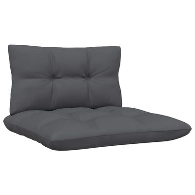 vidaXL Garden Middle Sofa with Anthracite Cushions Grey Solid Pinewood