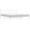 vidaXL Metal Bed Frame without Mattress with Headboard White 183x213cm