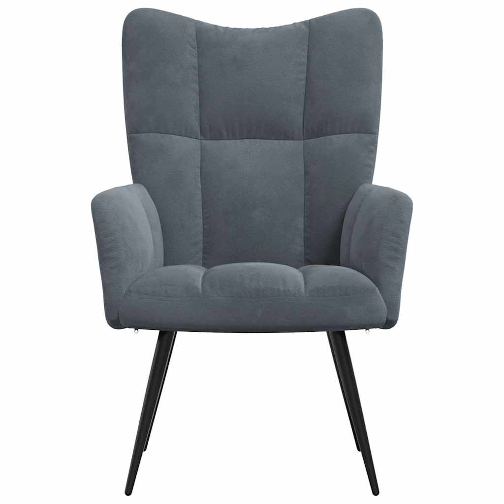 vidaXL Relaxing Chair Dark Grey Velvet