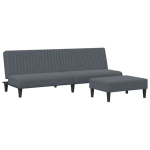 vidaXL 2 Piece Sofa Set Dark Grey Velvet