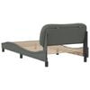 vidaXL Bed Frame without Mattress "Hvar" Dark Grey 100x203 cm Fabric