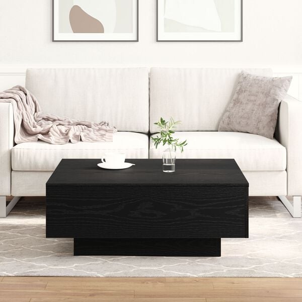vidaXL Coffee Table Black oak 80 x 80 x 31 cm Engineered wood
