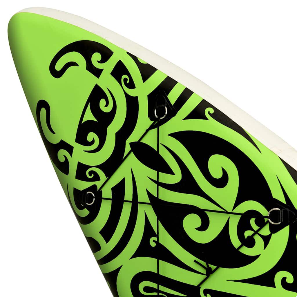 vidaXL Inflatable Stand Up Paddleboard Set 305x76x15 cm Green