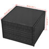 vidaXL 5 Piece Garden Lounge Set with Cushions Poly Rattan Black